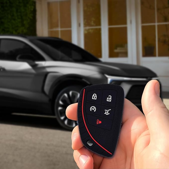 Autobase Silicone Key Fob Cover for 2022 2023 2024 2025 2026 Chevy Equinox Silverado 1500 GMC Sierra 1500 | 2024 2025 2026 Silverado Sierra 2500HD 3500HD | 2-Pack in Black