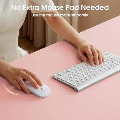 Leather Desk Pad Protector 31.5×15.7 inch Dual-Sided Vanity Mat Non-Slip Large Gaming Mouse Pad Waterproof Desk Writing Pad Desk Blotter Laptop and Keyboard Mat for Office and Home(Pink)