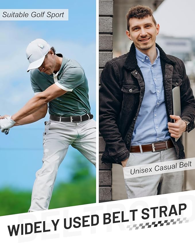 BELTROAD Ratchet Belt Strap for Men Leather Belts Without Buckle Replacement Leather Belt Strap Only 35mm for 40mm Buckle