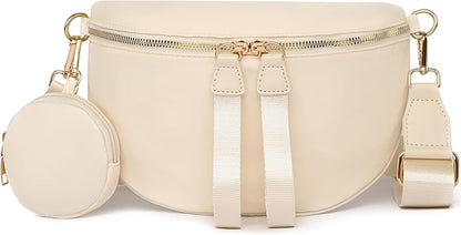 Eslcorri Small Crossbody Sling Bag for Women Trendy - Fanny Packs Leather Chest Belt Bum Bag Anti Theft Purse for Travel