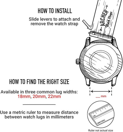 Archer Watch Straps - Canvas Quick Release Watch Bands (Alabaster, 20mm)