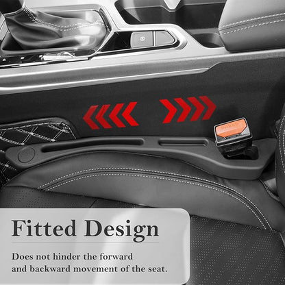 Car Seat Gap Filler 2-Pack, Universal Car Seat Gap Filler Organizer, Seat Gap Plug – Fills Gap Between Seat & Console (Premium Black)