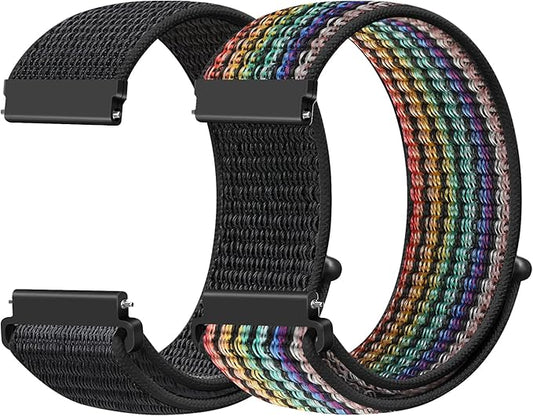 19mm Nylon Sport Quick Release Watch Bands Compatible with GRV FC1/FC5/Willful/YAMAY/Letsfit/LETSCOM/TEMINICE/LIFEBEE/Lintelek ID205 ID205L ID205G ID205S ID205U/Blackview Band for Women Men