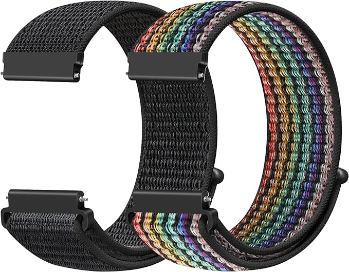 18mm Nylon Sport Quick Release Watch Bands Compatible with Garmin Venu 4 41mm/3S 41mm/Venu 2S/Vivoactive 4S/Vivomove 3S/Active S/Forerunner 265S(42mm)/255S/Fossil Women's Gen 6 42mm/5E 42mm Women Men