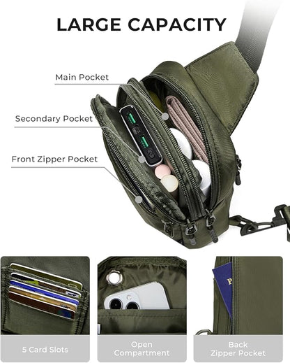 CHOLISS Small Sling Bag for Women and Men, Crossbody Bags Trendy Fanny Packs Chest Bag with Extended Strap