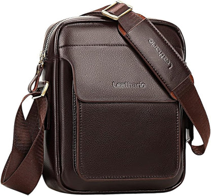 Leathario Crossbody Bag For Men Vegan Leather Shoulder Messenger Purse Sling Satchel Bag For Work Business Travel | Vegan Leather, Purse, For Work, Business, Travel