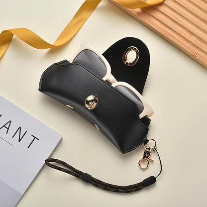 Vintage Leather Sunglasses Case, Portable Protective Case for Glasses Unisex Glasses Pouch Spectacles Organizer