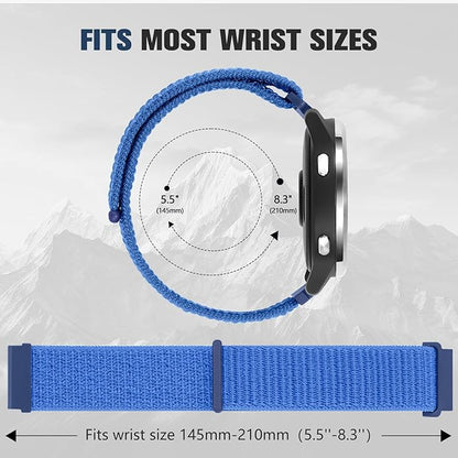 18mm 20mm 22mm Hook and Loop Watch Band Compatible with Garmin Vivoactive 5/ Vivoactive 6/ Vivoactive 3, Soft Nylon Breathable Sport Strap for Venu 2S/ Venu3S/ Forerunner 265s,Venu 3/ Venu 2 Men Women
