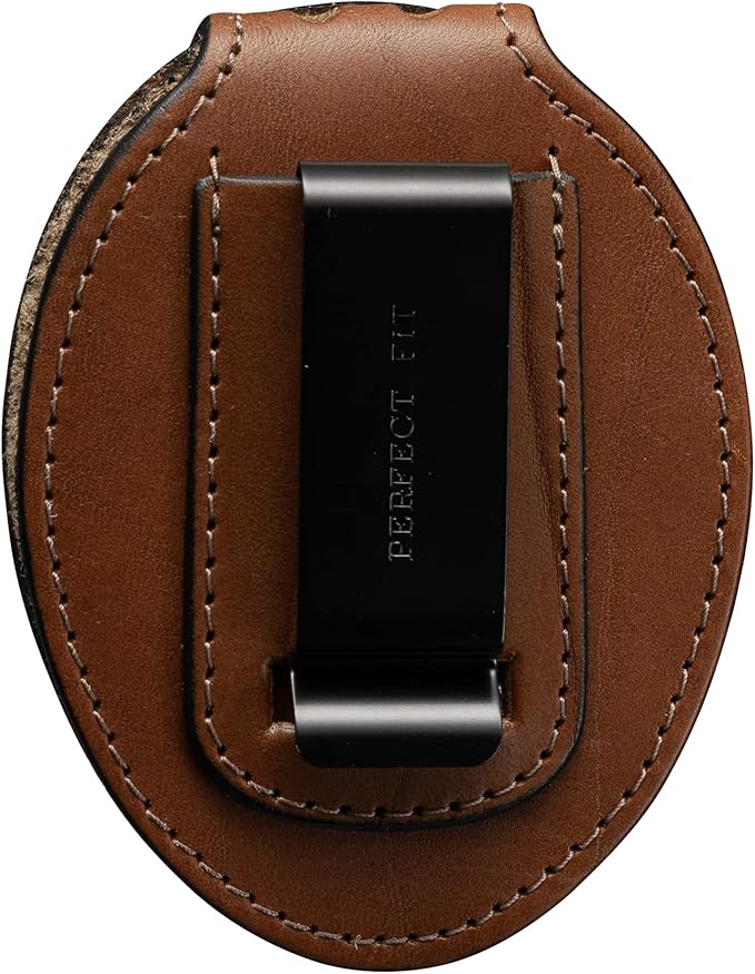 Shield Wallets Austin Texas Police Belt Badge Holder with Neck Chain Tan Leather (Cutout #603)