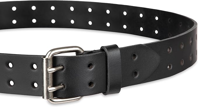 Dickies Men's Double Prong Leather Work Belt – Fully Adjustable, Regular & Big and Tall Sizes