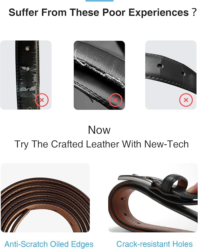 CHAOREN Mens Belts Leather Gift for Men - Ideal Match for Mens Dress Shoes