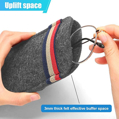 Sunglass Holder for Car Sun Visor Organizer – 6.1"×3.6" Soft Felt Eyeglasses Organizer Card Pocket for Pen Invoice, Universal Clip-on Glasses Holder Storage Pouch for Cars SUV Trucks (Grey)