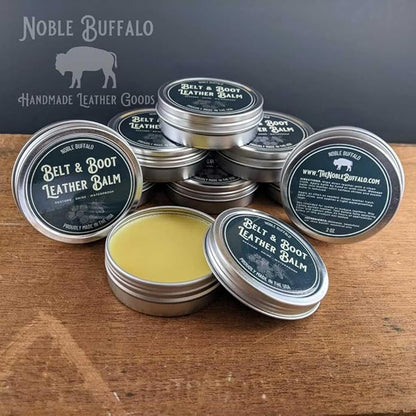 Leather Conditioner Balm – Handmade in USA – Beeswax Leather Conditioner for Boots, Belts, Wallets, Furniture & Shoes – All-Natural Leather Balm, 2 oz Tin
