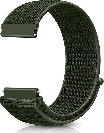 22mm Nylon Quick Release Watch Band Compatible with Samsung Galaxy Watch 3 45mm/Gear S3 Frontier/Garmin Venu 4 45mm/3 45mm/2/Vivoactive 4/Forerunner 570(47mm)/255/265/Amazfit Helio/Bip 6/5/Balance 2