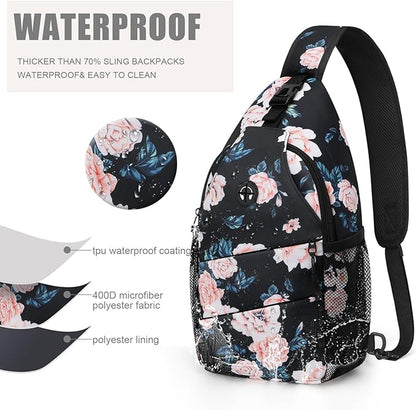 Pritent Crossbody Bags for Women Men Trendy Sling Bag Backpack Casual Chest Bag with Convertible Shoulder Strap