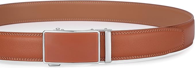 Lingli Men's Belt,Ratchet Dress Belt with Automatic Buckle Brown/Black-Trim to Fit-35mm wide