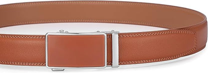 Lingli Men's Belt,Ratchet Dress Belt with Automatic Buckle Brown/Black-Trim to Fit-35mm wide