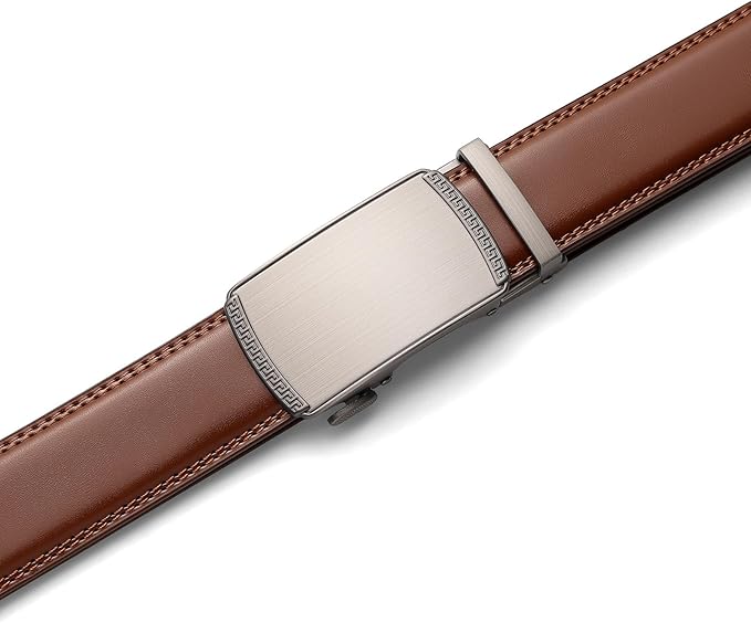 Founders & C Ratchet Belts for Men-Black/Brown Belt Leather 1 3/8" for Casual Dress-Micro Adjustable Belt