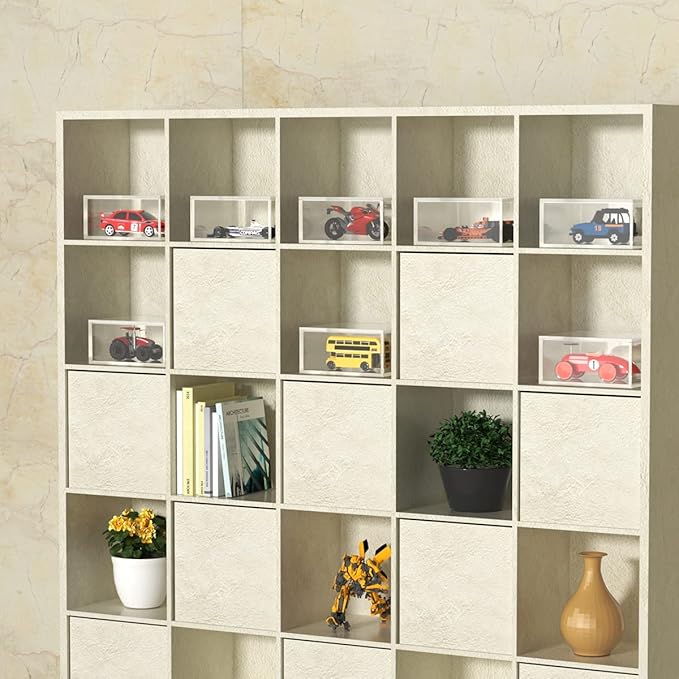 AITEE Decorative Acrylic Box with Lid, Clear Cube Display Case, Multi-Purpose Box Square Container for Holding Staples, Adhesive Tape, Paper Clips, Stamps, Display in Office or Home (X-Large)