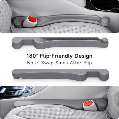 Givifive Car Seat Gap Filler Set of 2, 3IN1 Seat Side Gap Filler Plug with Storage Slot & Hook Function, Soft Foam Universal Fit Car SUV Truck Fill Gap Between Seats Console Organizer（Narrow Gray）