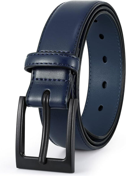 XZQTIVE TSA Belt For Men Metal Free Dress Belts Hypoallergenic Leather Belt With Black Buckle Nickle Free