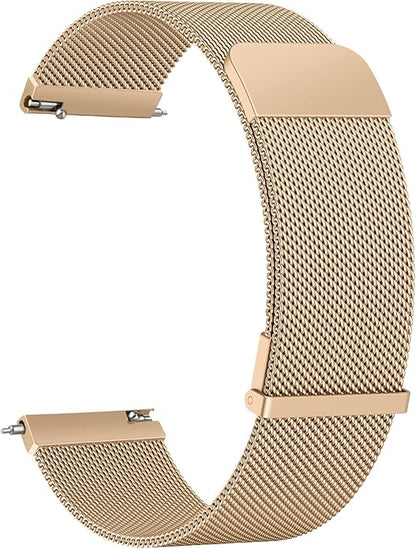 Vanjua 20mm 22mm Watch Band for Women Men, 20mm 22mm Quick Release Stainless Steel Metal Mesh Loop Adjustable Magnetic Replacement Wristbands Straps Bands