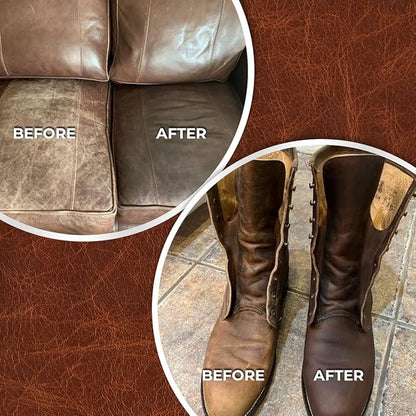 Leather Better Natural Leather Furniture Conditioner - for Boots, Shoes, Purses, Car Seats, Jackets, and Couches/Restore Moisture and Prevent Cracking / 10.04 oz