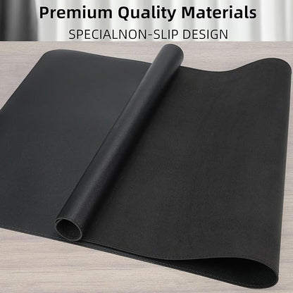 Desk Pad PU Leather Large Mouse Pad Laptop Computer Desk Mat Table Blotter Waterproof Non-Slip Desktop Protector Write Pad for Office and Home (Black, 80x40cm)