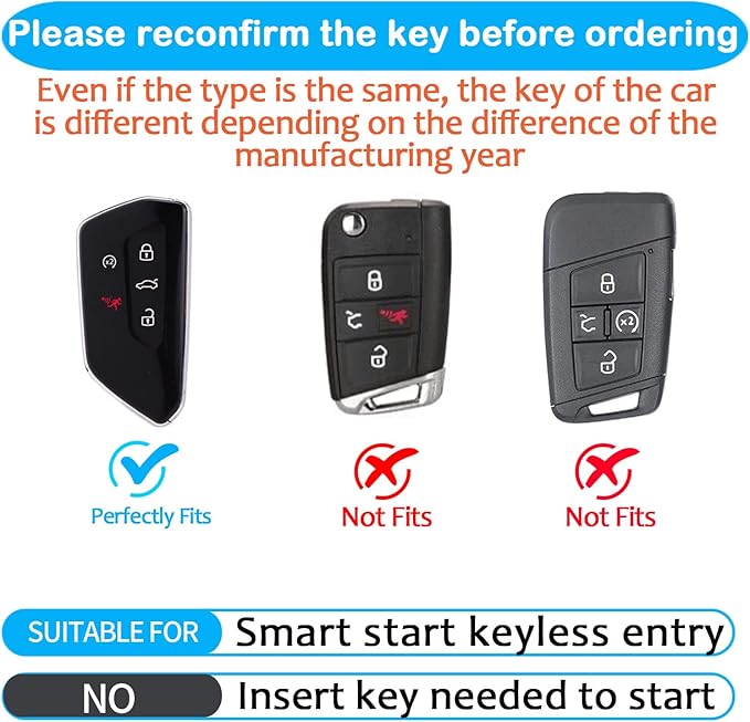 Sindeda for Volkswagen Key Fob Cover with Keychain Soft Full Protection Key Shell Key Case Compatible with VW MK8 Golf/GTI Skoda Octavia (Pink)
