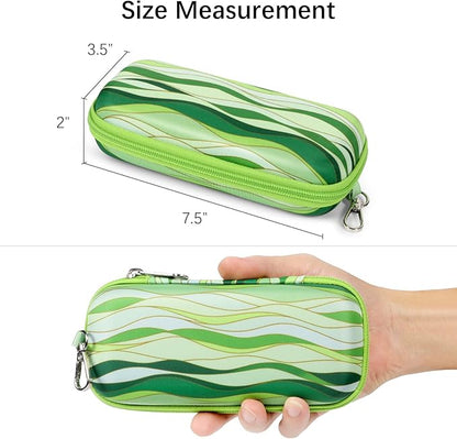 Double Eyeglasses Case Hard Shell Dual Sunglasses Organizer with Zipper Closure Travel Eyewear Storage for Vehicle