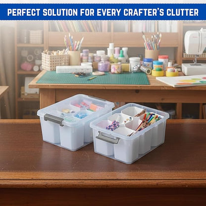 Trivon 17 QT Plastic Storage Bins Clear Storage Box with Lids Multipurpose Stackable Storage Containers for Organizing Tool, Craft, Crayon Clear Storage Bins with Lids