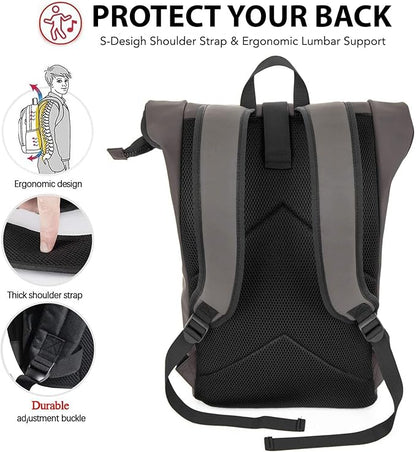 X RAY Expandable Roll Top Waterproof Trendy Backpack With Laptop Pocket (Slate)