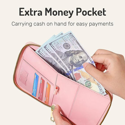 Forvencer Passport Holder Cover with Safe Zipper Closure, Premium Passport Wallet for Travel, Cute RFID Blocking Card Case, Waterproof Travel Accessories for Women, Mint Green