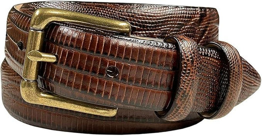 Adam Gold Men's Genuine Full-Grain Cowhide Leather Dress Belt 1-1/8"(30mm) Wide Polished Buckle