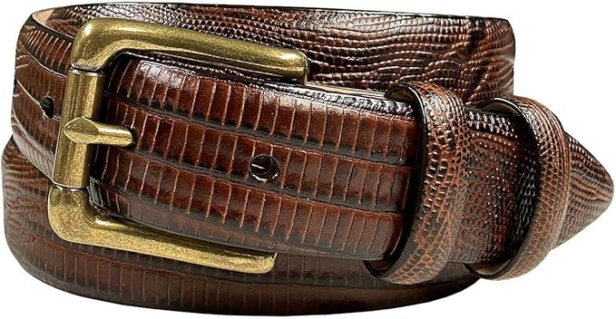 Adam Gold Men's Genuine Full-Grain Cowhide Leather Dress Belt 1-1/8"(30mm) Wide Polished Buckle