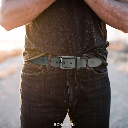 CHAOREN Mens Belts Leather - 35mm Genuine Leather Belt for Jeans - Men Gift for Casual Dress