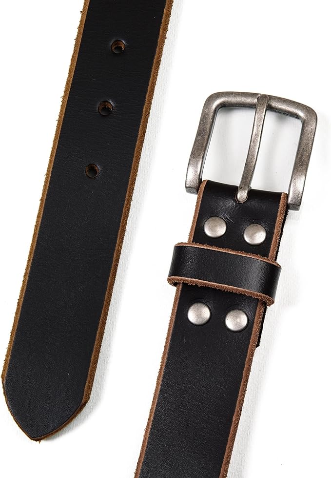 Lucky Brand Men's Jeans Leather Belt| Classic| Casual| Dress| Everyday| American Heritage| Genuine Leather| Metal Buckle
