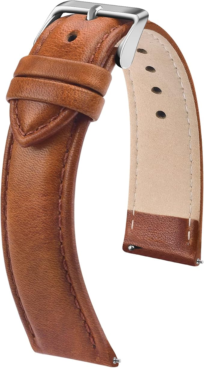 Fullmosa Watch Band, Quick Release Leather Watch Strap for Men Women, Replacement Bands Width 12mm 14mm 16mm 18mm 19mm 20mm 21mm 22mm 24mm