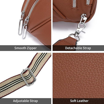 GAEKEAO Crossbody Bum Bags for Women Vegan Leather Fanny Packs Belt Bag Trendy Cross Body Purse Travel