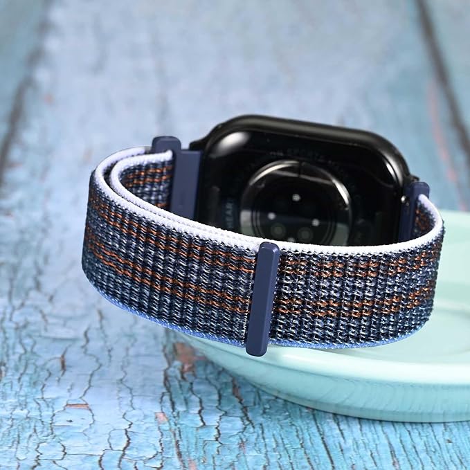 WOCCI 20mm Adjustable Nylon Watch Band, Quick Release Sport Loop Strap (Storm)
