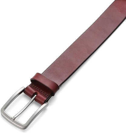 MILORDE Men's Genuine Leather Dress Belt, Handmade, 100% Cow Leather, Fashion & Classic Designs for Work Business and Casual