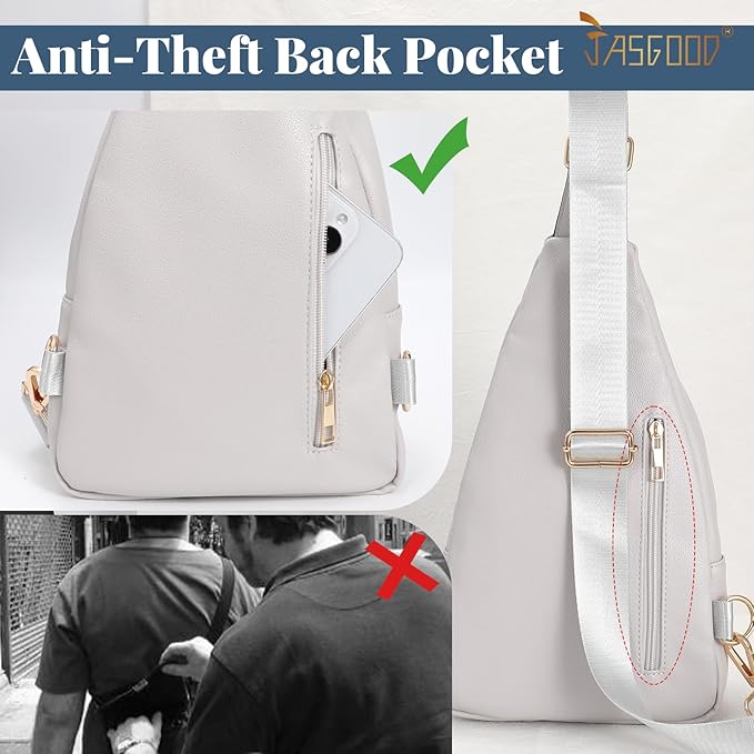 Sling Bag for Women Crossbody Leather Fanny Packs Chest Bag Fashion Sling Backpack Travel JASGOOD