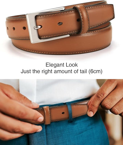 CHAOREN Mens Belts Leather Gift for Men - Ideal Match for Mens Dress Shoes
