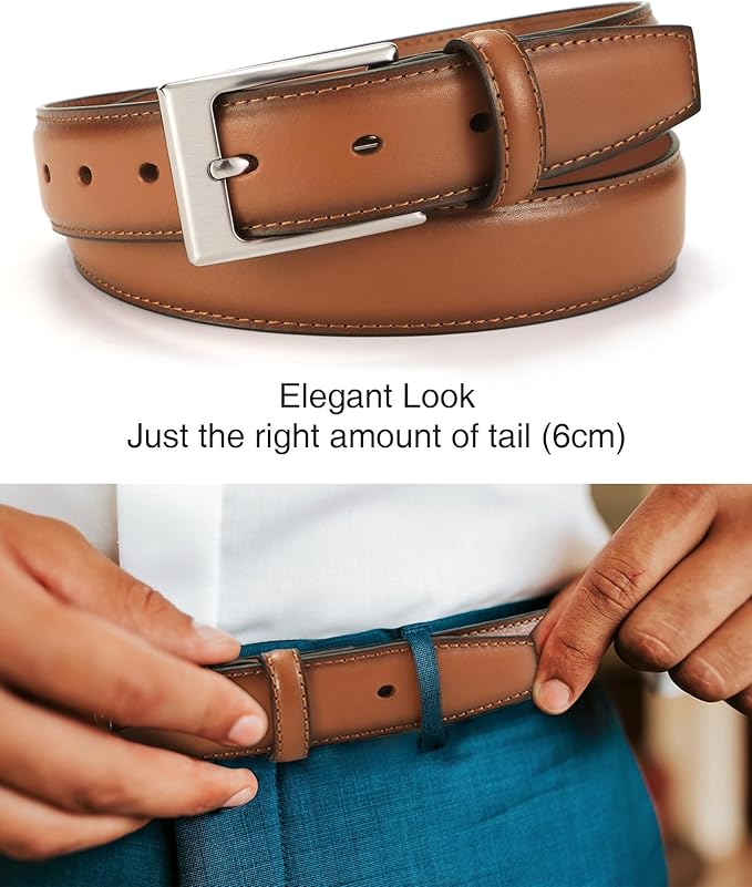 CHAOREN Mens Belts Leather Gift for Men - Ideal Match for Mens Dress Shoes