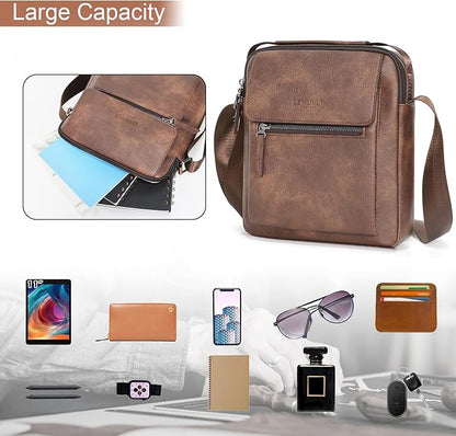 Medium & Small Crossbody bag for men shoulder bag mens purse satchel leather messenger bag gift