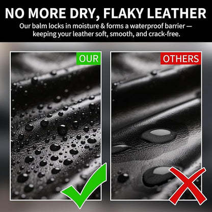 Leather Recoloring Balm with 100ml Mink Oil, Black Leather Repair Kit and Scratch Remover for Furniture, Car Seats, Sofas, Dye & Restorer for Couches, Vinyl, PU, Faux