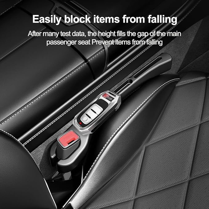 Stacool [2026 Upgrade] 2PCS Car Seat Gap Filler with Phone Holder,Multi-Function Car Side Seat Gap Filler for Prevent Items Falling,Universal Car Seat Organizer Car Accessories (Brown)