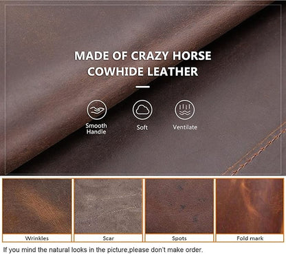 Top Grain Leather 13.3" Slim Laptop Folio Case Protector, Vintage Open Style, Fully Handmade, Compatible with MacBook Pro 13.3" MacBook Air 2022 DELL XPS 13" & Other PC, Coffee 13.3 Inch