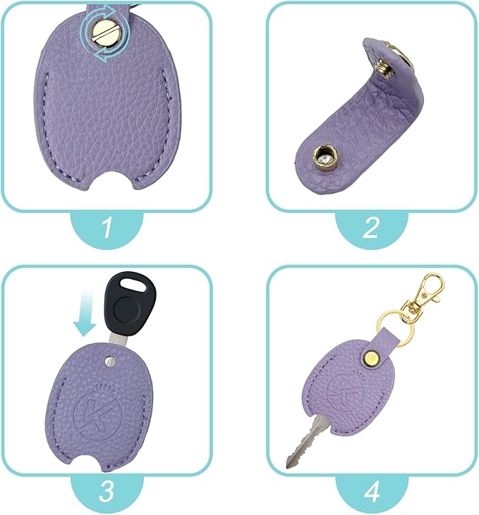 Leather Key Sleeve for Broken Key, Car Key Cover, Key Loop Replacment, Key Fod Protector Keychain for Women/Men
