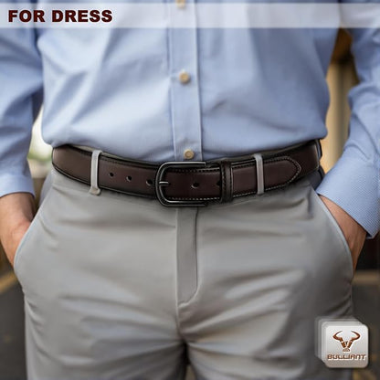 BULLIANT Men Belt Multi Pack,Leather Belt For Gift Men Golf Dress Casual Jean 7Holes 1 3/8"
